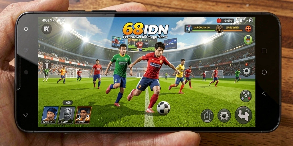 Tampilan utama gameplay 68IDN dengan aksi olahraga yang menegangkan.