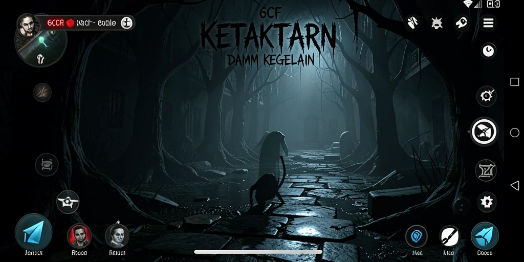 Gameplay menegangkan dalam suasana gelap dan misterius.