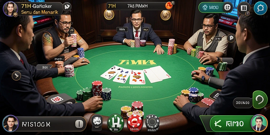 Tampilan gameplay Poker yang menarik dalam aplikasi 71H.