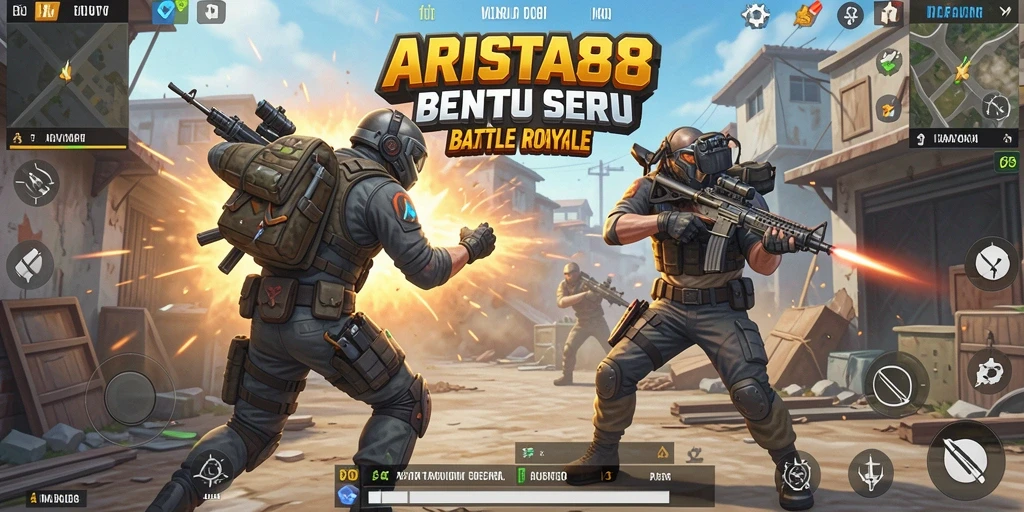 Tampilan gameplay menegangkan dan strategi battle royale di ARISTA88.