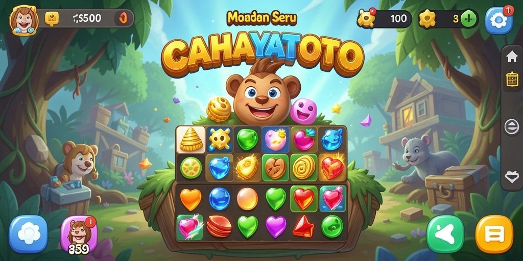 Gameplay seru CAHAYATOTO dengan kombinasi elemen warna-warni.