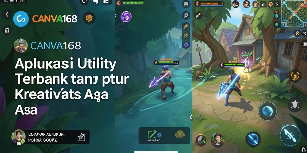 Tampilan aplikasi CANVA168 dengan berbagai opsi desain yang kreatif dan modern.