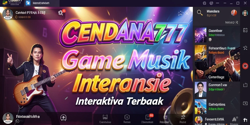 Screenshot CENDANA777 menunjukkan antarmuka permainan musik yang menarik dan interaktif.