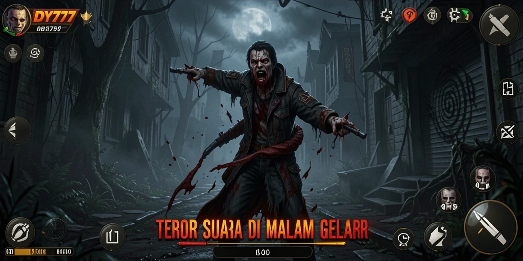 Tampilkan gameplay seram dalam suasana gelap dan mencekam.