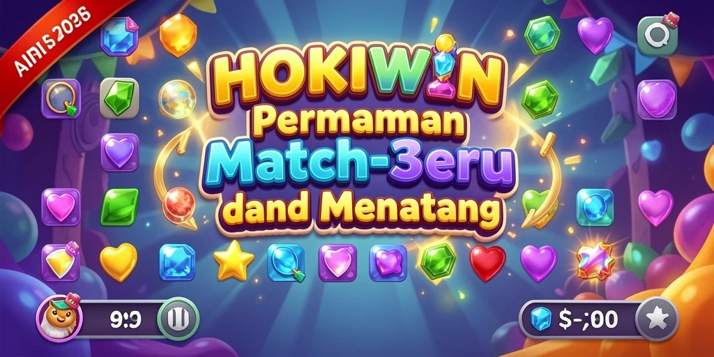 Tampilan gameplay HOKIWIN dengan warna-warni cerah dan efek visual menarik.