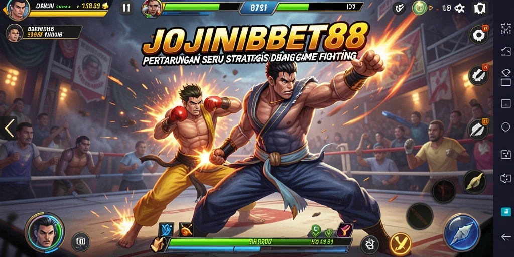 Tampilan gameplay seru di <strong>JOINBET88</strong> dengan karakter yang bertarung sengit.