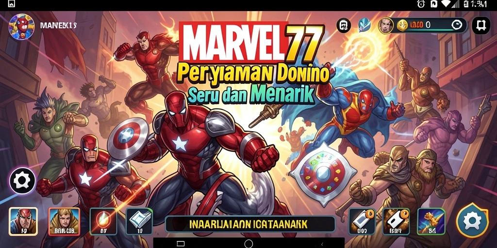 Tampilan gameplay Domino seru di MARVEL77.