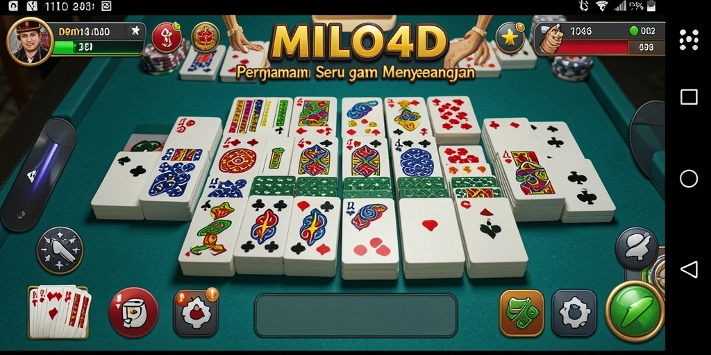 Screenshot gameplay Domino di MILO4D yang menunjukkan keseruan permainan.