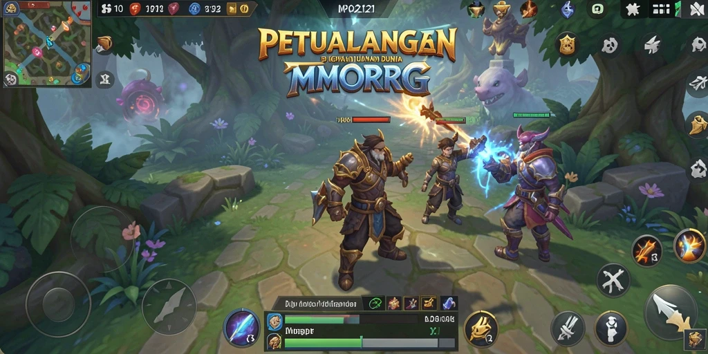 Tangkapan layar menampilkan aksi seru di dalam dunia MMORPG MPO2121.