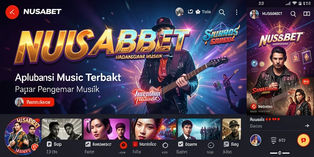 Tampilan gameplay NUSABET dengan berbagai fitur musik.