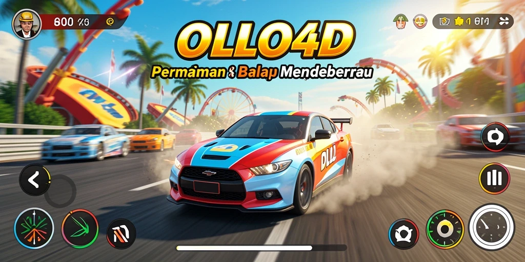 Screenshot OLLO4D menampilkan gameplay balap yang mendebarkan dan penuh aksi.