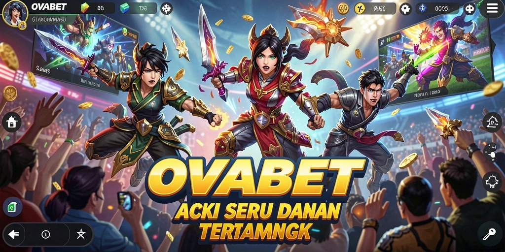 Tampilan gameplay OVABET menunjukkan aksi seru dan pertarungan intens.