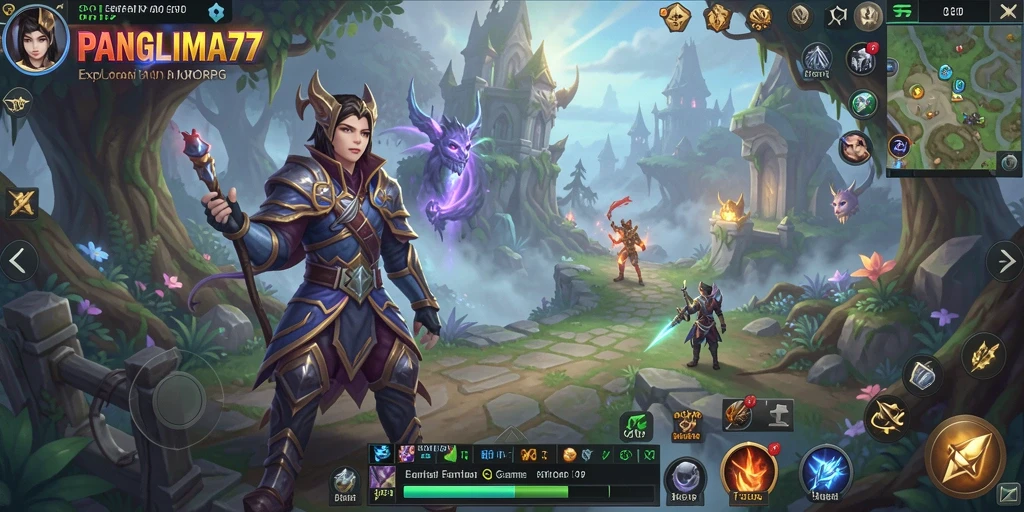 Screenshot utama PANGLIMA77 menampilkan aksi seru dalam petualangan MMORPG.