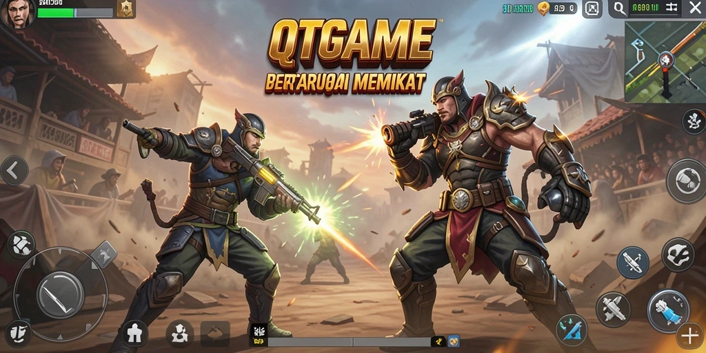 Gameplay seru dalam pertempuran Battle Royale QTGAME.