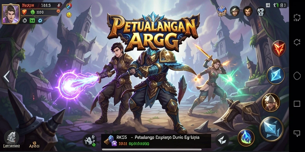 Screenshot menunjukkan aksi seru dalam game ARPG RK55.