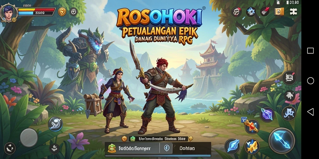 Gameplay seru dalam petualangan dunia RPG yang luas.