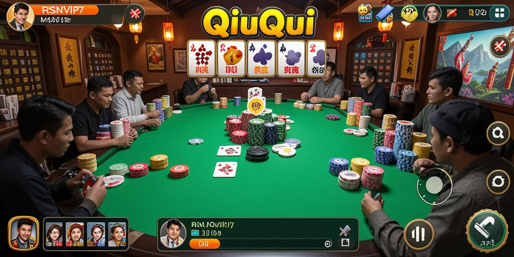 Tampilan gameplay seru saat bermain QiuQiu di RSNVIP7.