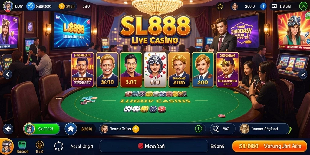 Tampilan permainan Live Casino yang mengesankan dari SL888.