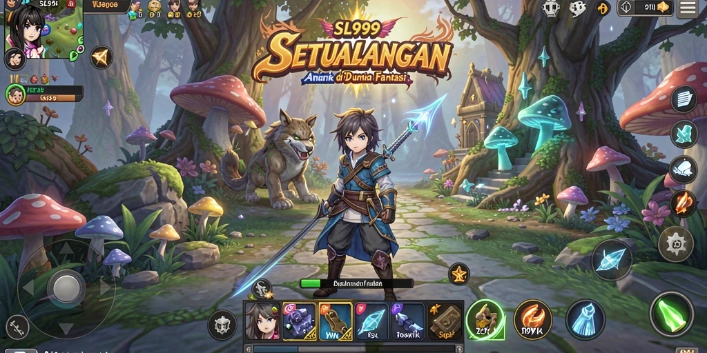 Tampilan gameplay SL999 dengan karakter anime yang penuh aksi.