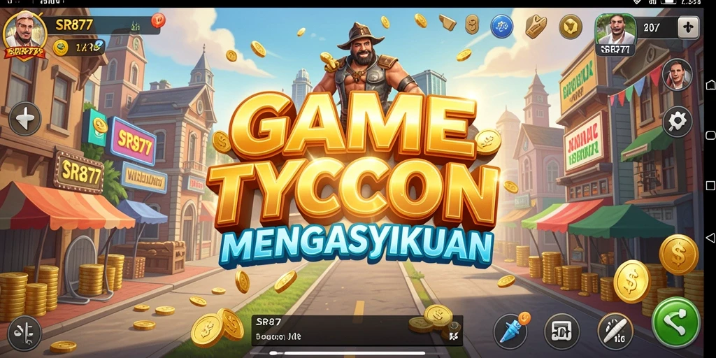 Screenshot gameplay SR877 menampilkan keseruan dalam membangun bisnis Tycoon.