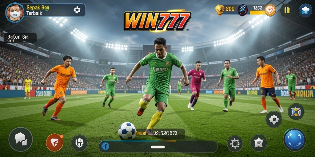 Tampilan gameplay yang memukau dalam WIN777, merasakan aksi nyata sepak bola.