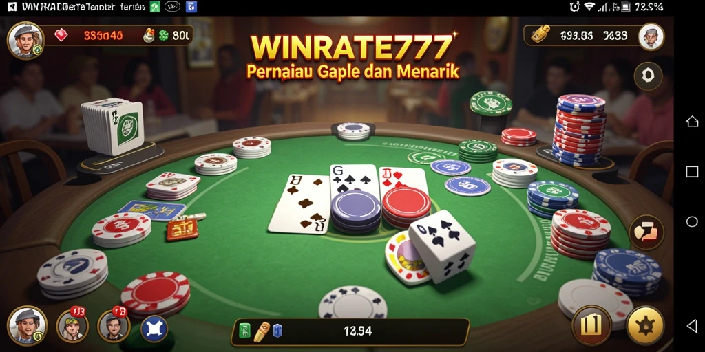 Screenshot gameplay WINRATE777 dengan tampilan papan Gaple yang menarik.